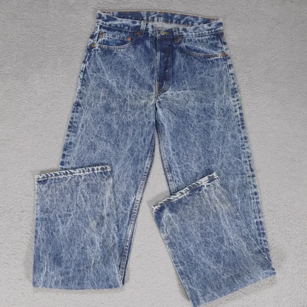 Vtg 80's Levi’s 501 Preshrunk Jeans USA Deadstock NWT 32x34 Button Fly Acid Wash